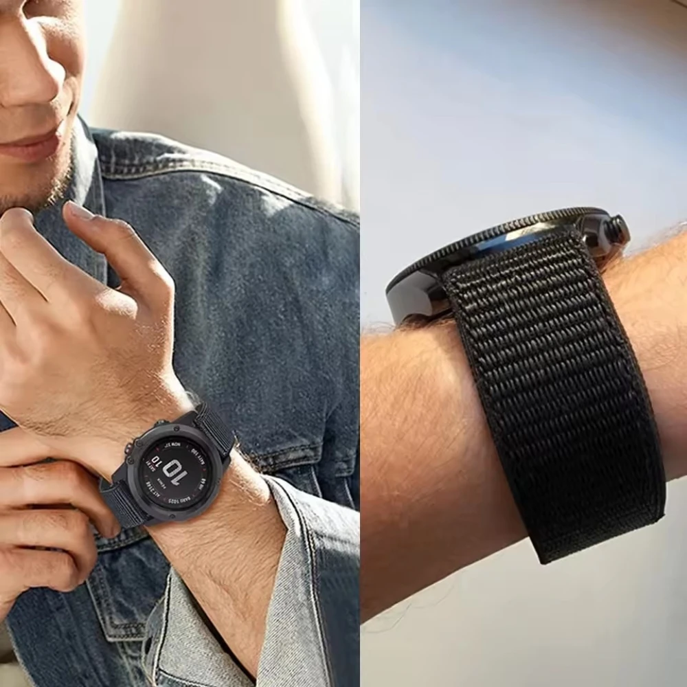 QuickFit 26 22mm Hook Loop Nylon Sport Woven Bracelet Strap