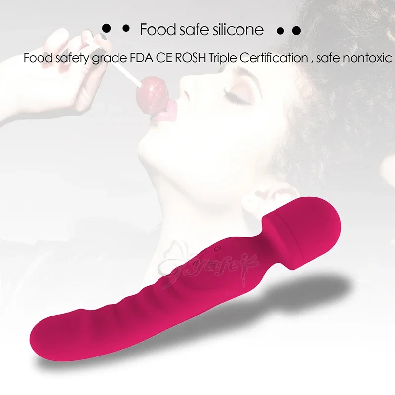 Heating AV Vibrator Magic Wand for Women Clitoris Stimulator USB Rechargeable Massager