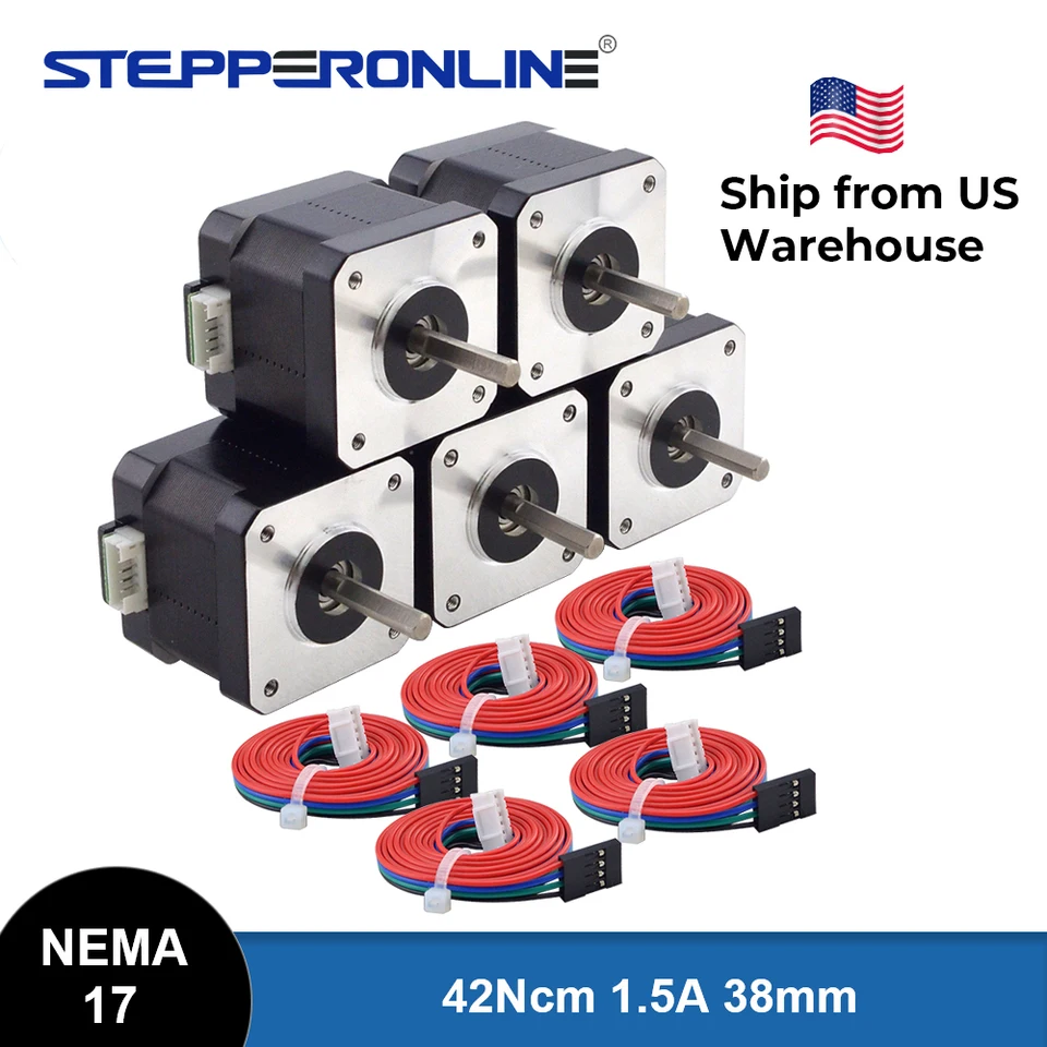 STEPPERONLINE Nema 17 Stepper Motor 42Ncm(60oz.in) 42x38mm 1.5A