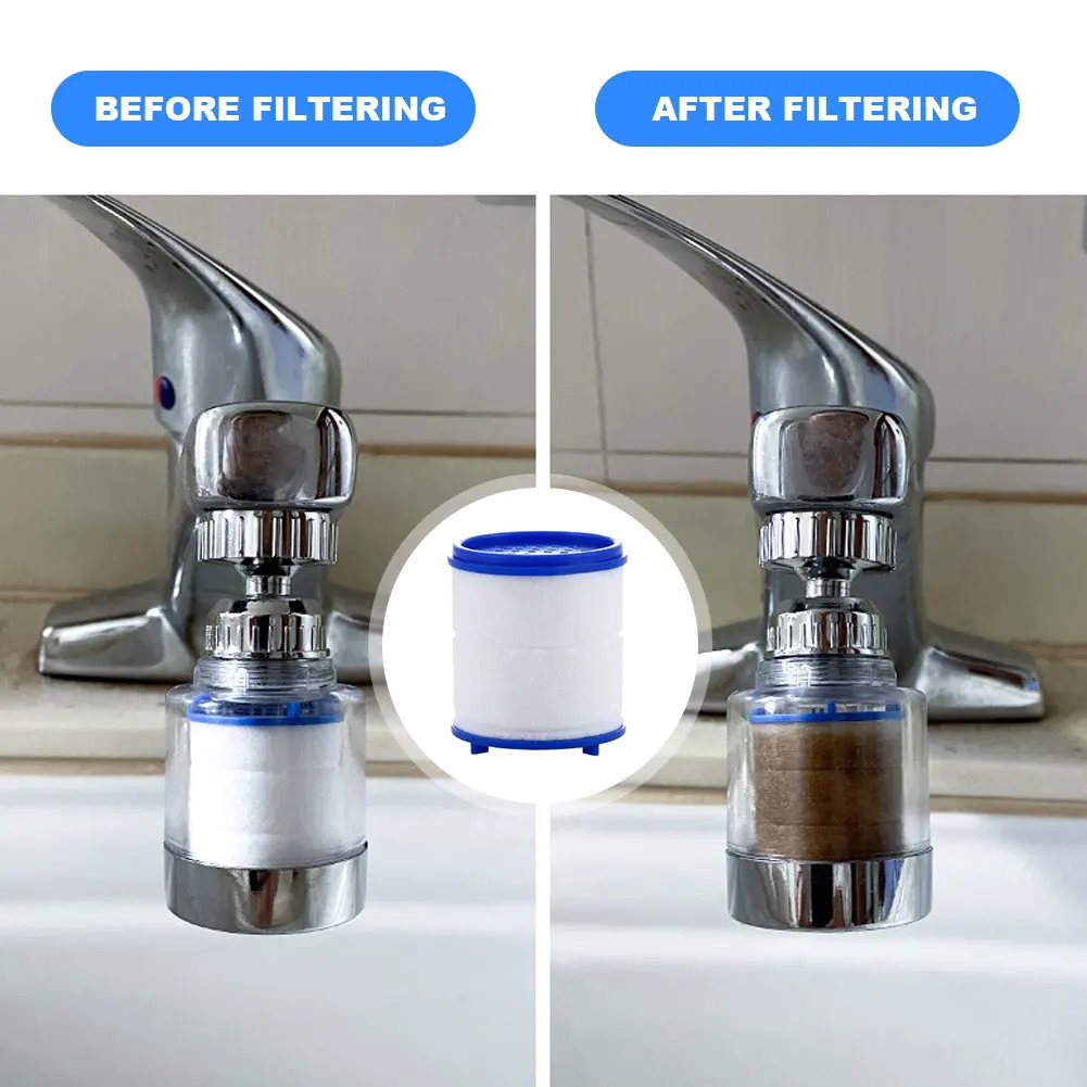 Faucet Filter Element Water Purifier Filter Remove Chlorine Heavy Metal Faucet Adapter PP Cotton Filtration for Kitchen Bathroom 4