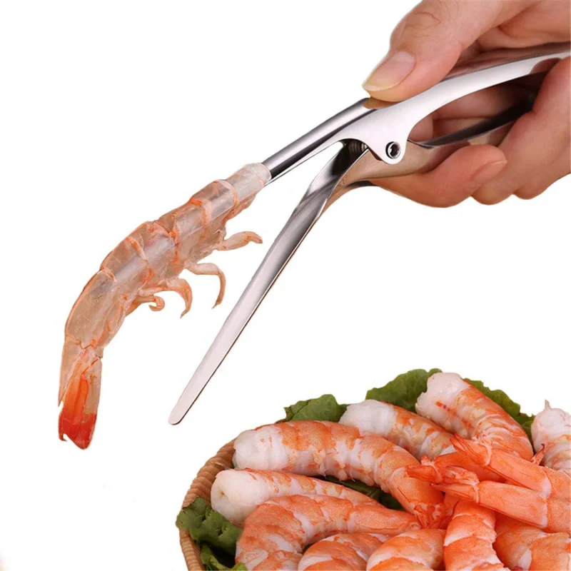 

304 Stainless Steel Creative Prawn Peeler Practical Shrimp Deveiner Device Fishing Knife Kitchen Cooking Seafood Gadget Tools