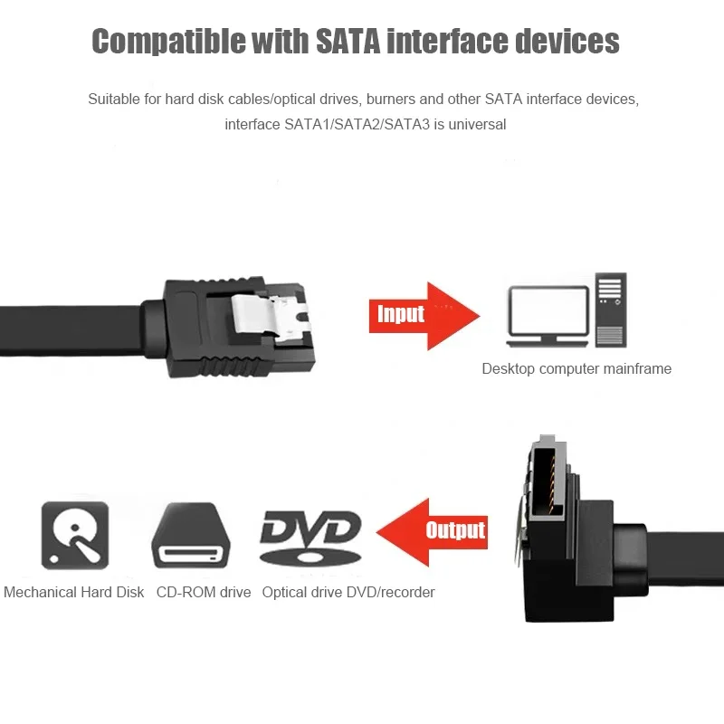 Cavo SATA III originale Cavo SATA 3 Sata III da 6,0 Gbps con angolo di bloccaggio Cavo Sata 3.0 per unà HDD SSD da 2,5, 3,5''  7