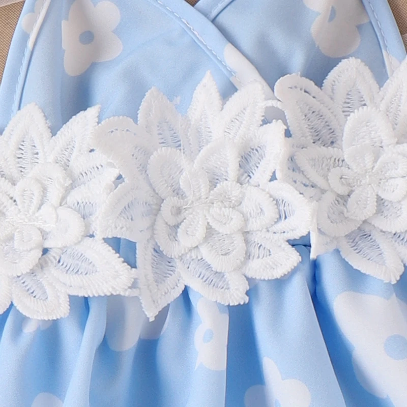 

Newborn Baby Girl Summer Clothes Romper Dress Sleeveless Floral Print Romper with Headband Infant 2Pcs Clothes