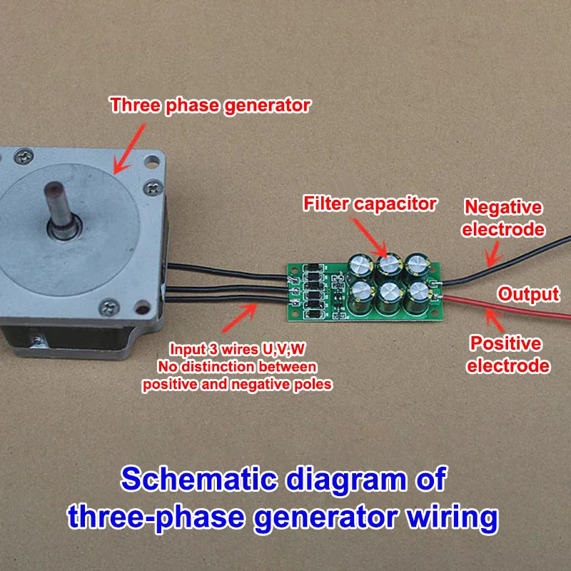 Compact Three-Phase Rectifier Bridge Module with DC Generator Filter