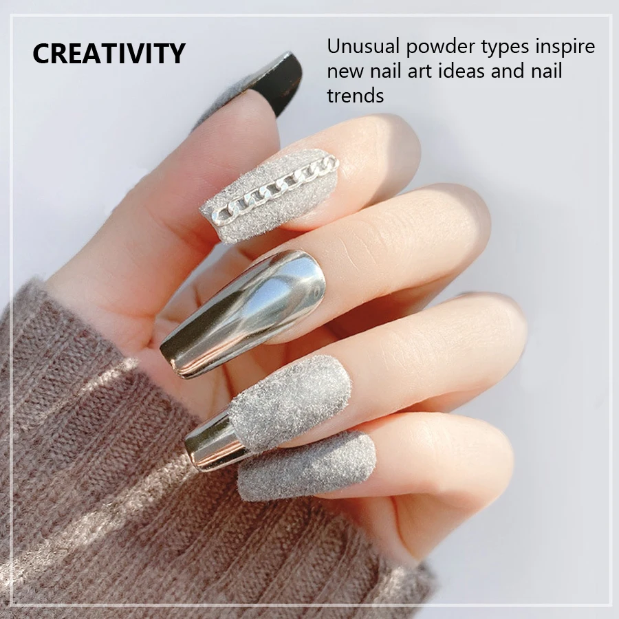 12 Farben Samt-Nagelpuder Flockglitter-Pigment für DIY-Nageldesigns – Detail 5