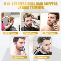 Kemei Hair Trimmer Electric Hair Clipper Beauty Kit Multifunction Shaver Beard Trimmer Cordless Cutting Machine LCD Display 5 2