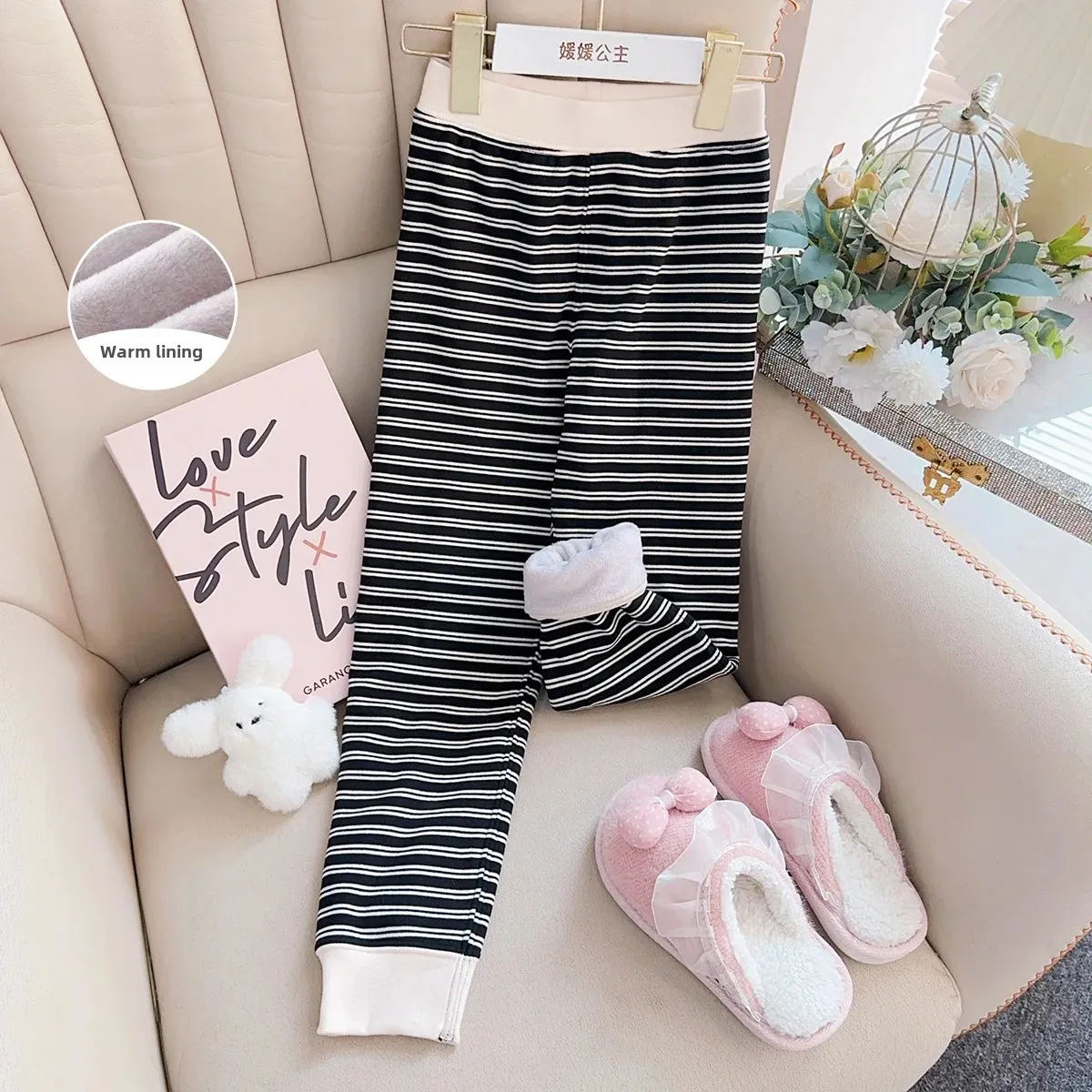 Soft Warm Girls Home Pants Winter Children's Sleepwear Trousers Bottoming Pants Kids Clothing Soft Cotton Trousers