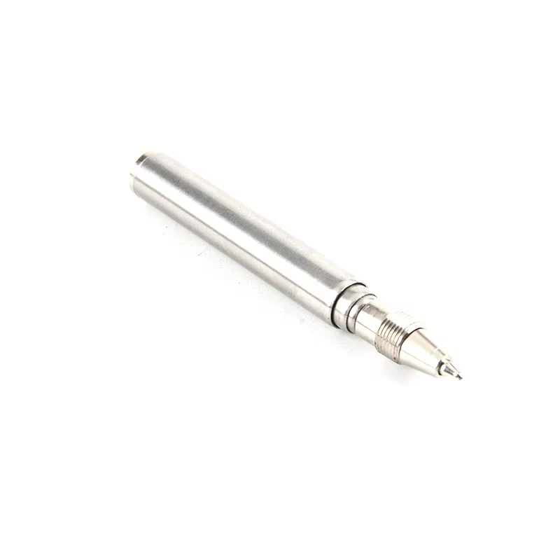 6.3cm Portable Telescoping Tool Pen Metal Key Ring Creative Stainless Steel Keychain Ergonomic Ball School Office SuppliesPoint