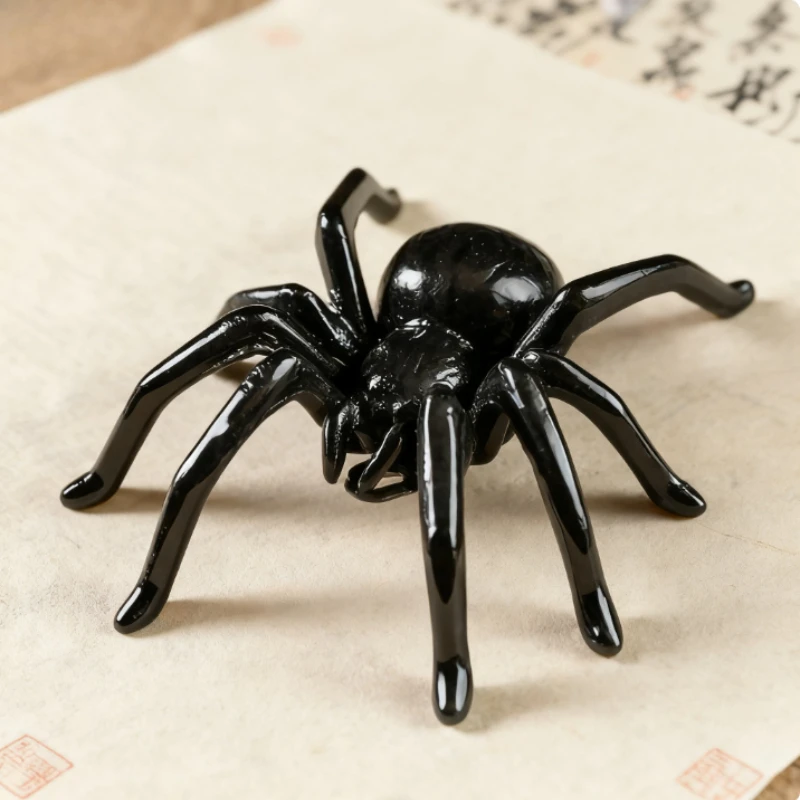 Cast Iron Black Spider Statue for Home Wall Decoration