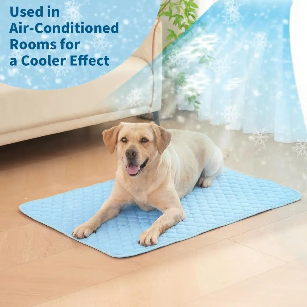 Pet Cooling Mat For Dogs Ice Silk Breathable Washable Dog Bed_voghion.com