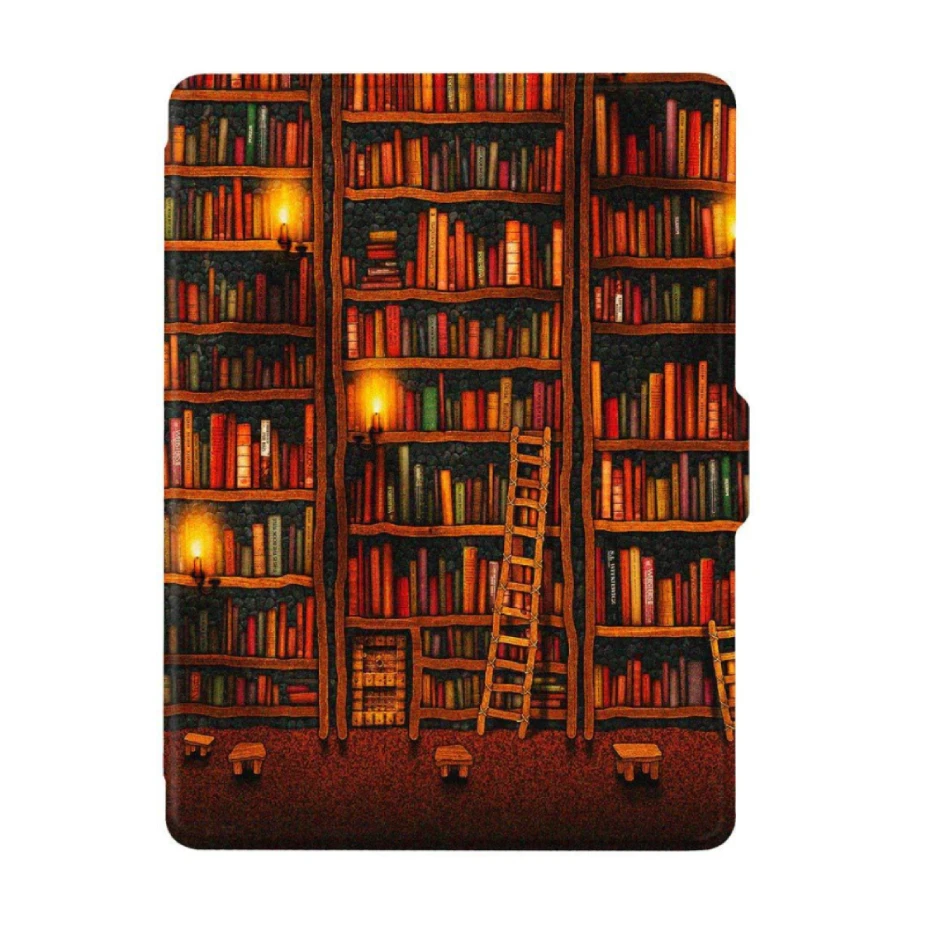 Premium Leather E-Reader Book Cover with Auto Wake Sleep Function