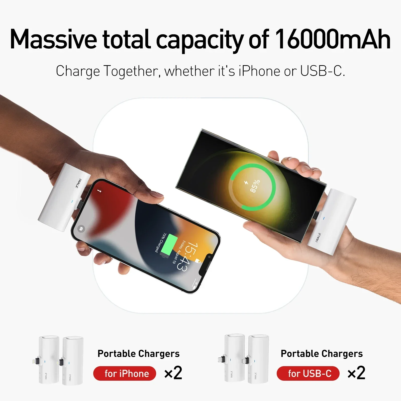 iWALK Charger Station for Portable Charger 4500mAh, 4800mAh, 5000mAh, Power Bank for iPhone All Series Charging Station Home