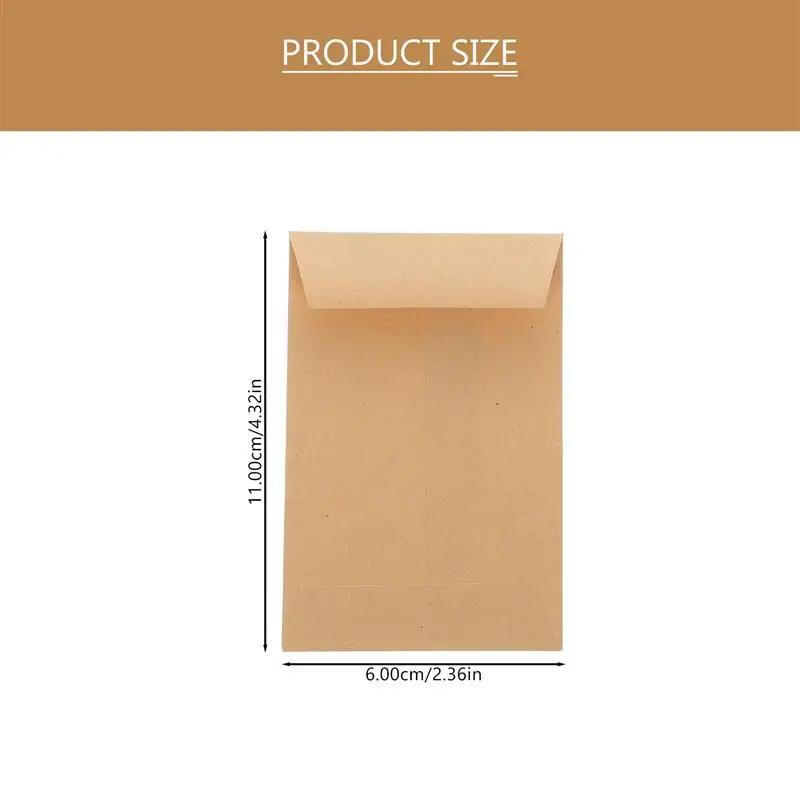 Kraft Paper Envelopes 100pcs Mini Envelopes Seeds Packet Gift Card For Storing Small Items Invitation Photo seed storage envelopes