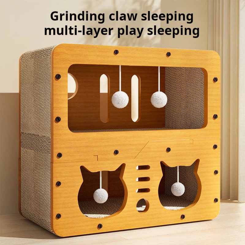 Cat scratch board, wear-resistant and scratch resistant, cat claw board, cat nest integrated, suitable for all seasons