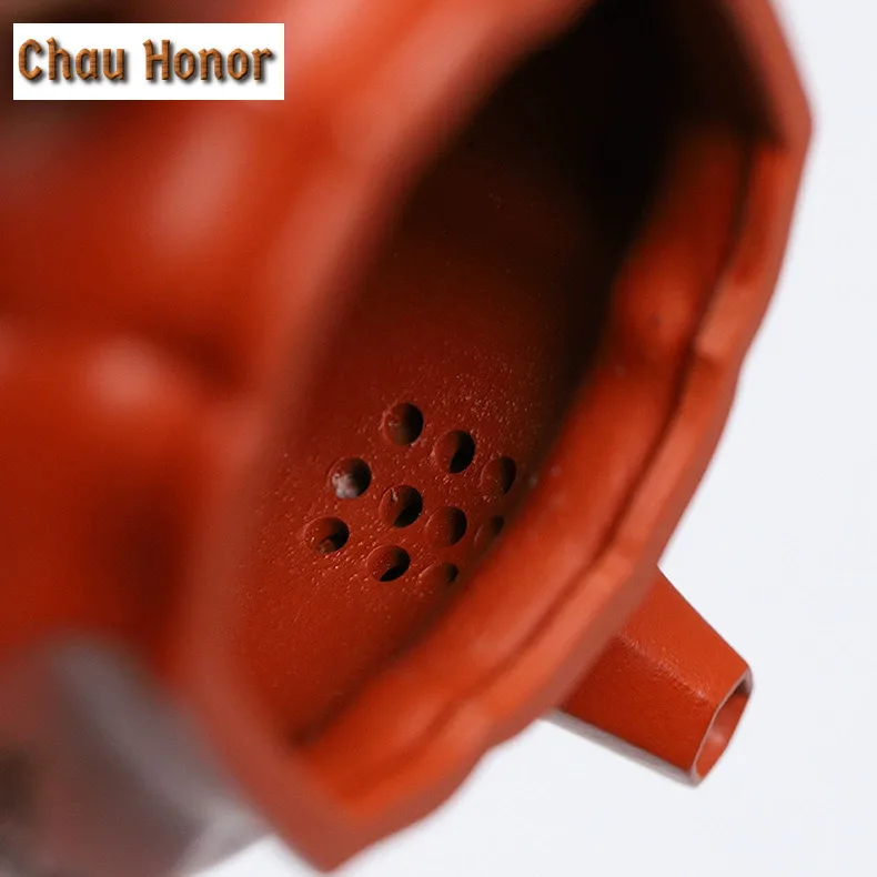 280ml Elegant Yixing Purple Clay Teapots Handmade Bamboo Dezhong Pot Raw Ore Dahongpao Mud Kettle Zisha Tea Set Decoration Gifts