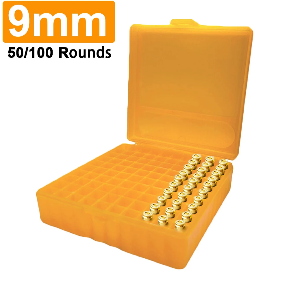 50/100 Rondes Tactische Kogeldoos Voor 9Mm Pistoolgeweer Munitie Dragen Opbergdoos Flip-Top Kogels Hoes Jacht Accessoire