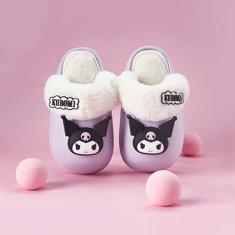 

Sanrio Cinnamoroll Cotton Padded Shoes Kawaii Cartoon Kuormi Child Waterproof Soft Warm Indoor Shoes Plush Slippers Gifts