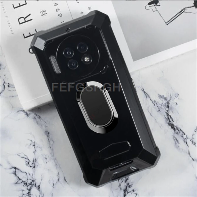 Enhanced Phone Cover with Back Ring Holder Bracket - TPU Soft Silicone Case, 6.78