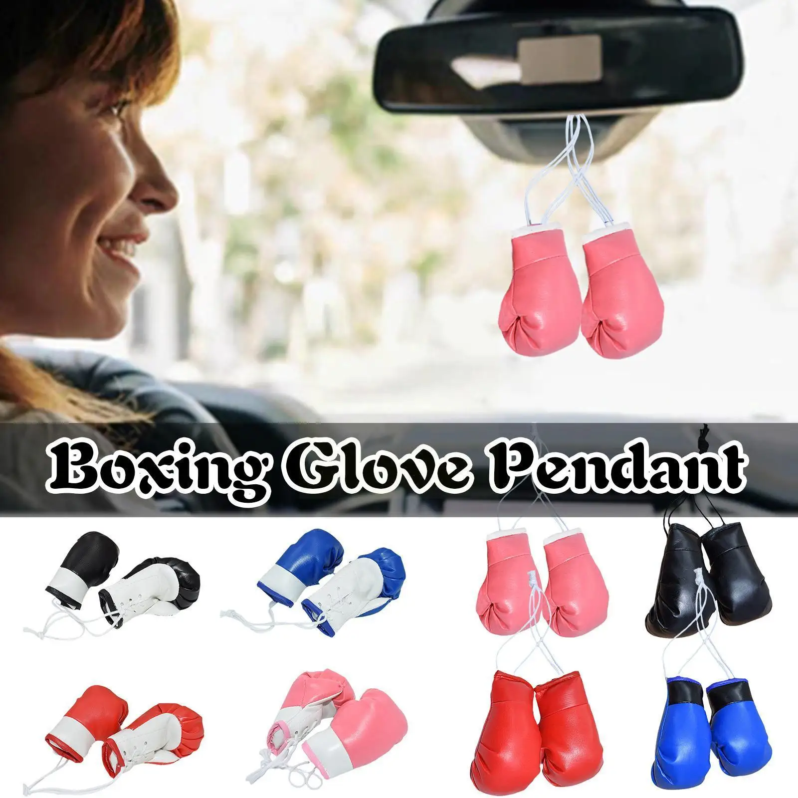2PcsPairMiniBoxingGlovesCarPendantColorPunchingHanging