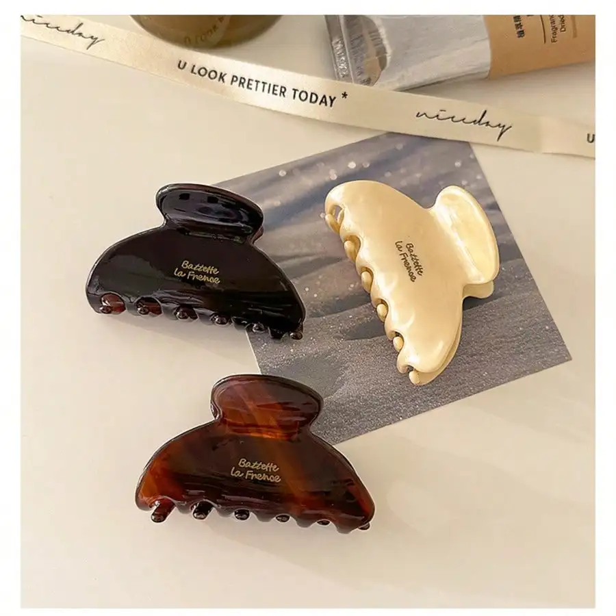 Elegant French Style Acetate Semicircle Claw Clip Hair Accessory
