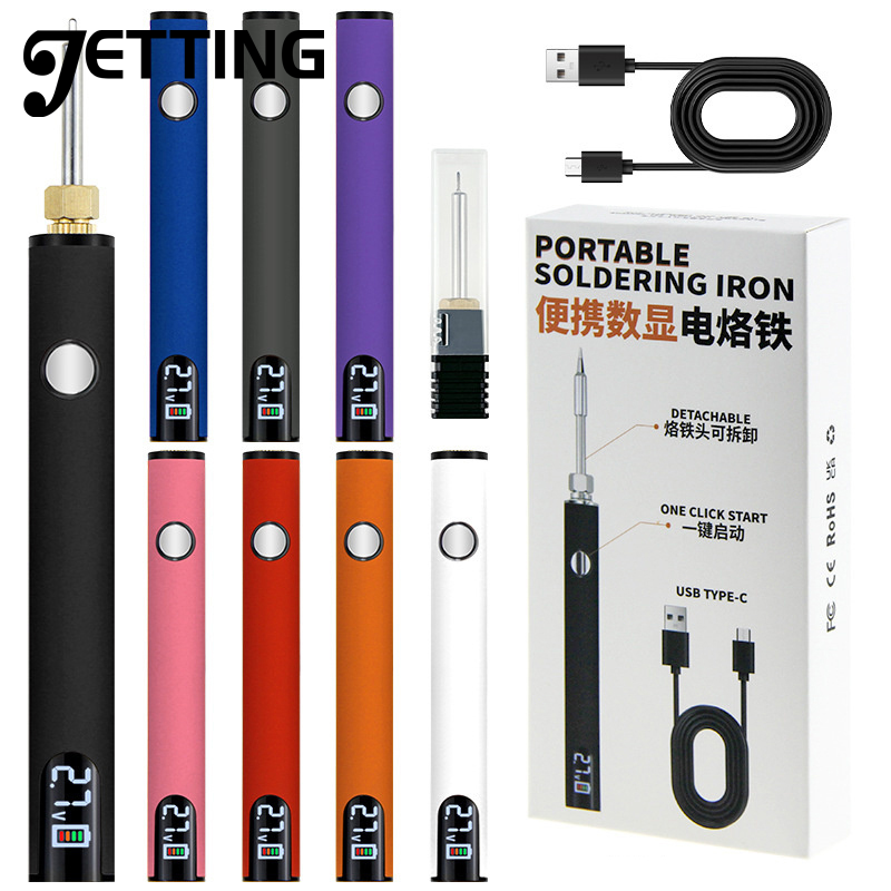 Portable Electric Soldering Iron Pen USB Charging Temperature Adjustment Welding Repair Tool Cordless Soldering Iron Tool Pen