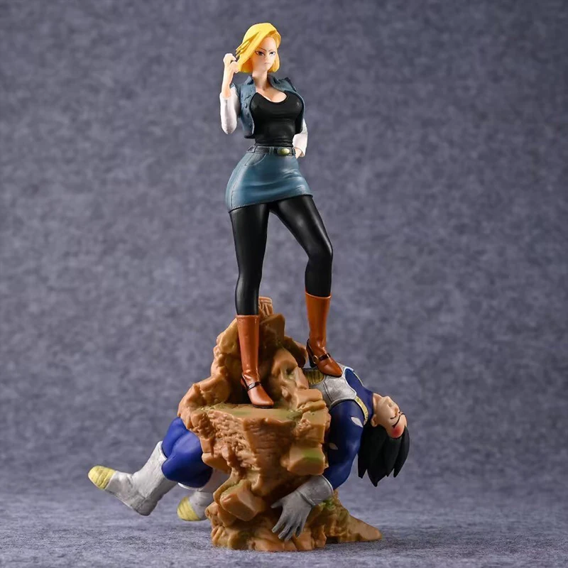 

Dragon Ball Gk Android No. 18 Stepping On Vegeta War Scenes Collectible Figure Beautiful Girl Model Figure Peripherals Decorate