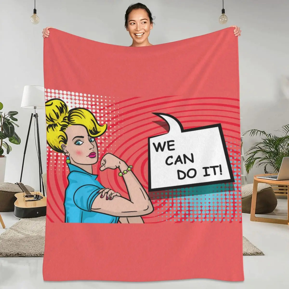 

Women's Day Flannel Blanket Feminism Super Warm Throw Blanket for Couch Bed Camping Cute Bedspread Sofa Bed Cover