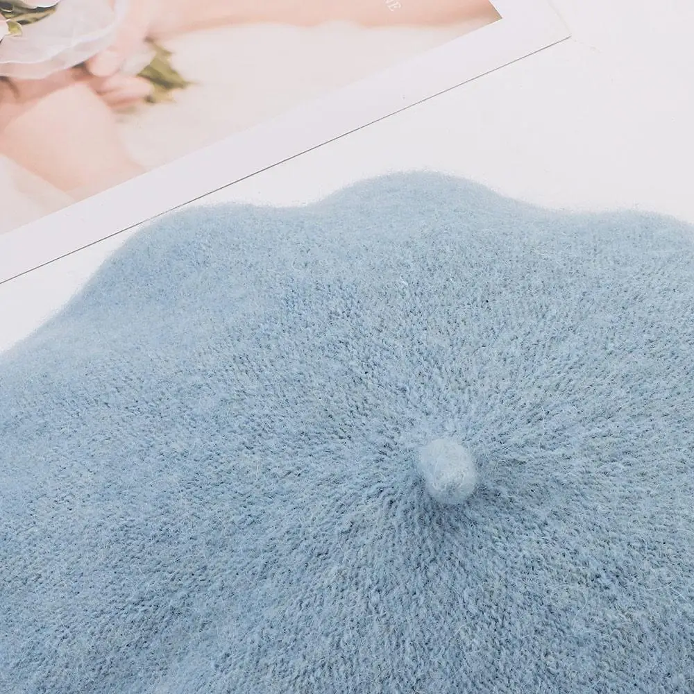 Wolle Baskenmütze Hüte Frauen Winter Französisch Hut Mädchen Einfarbig Mode Herbst Winter Baskenmütze Hut Für Frauen Flache Kappe Hut Filz Berets – Detail 4