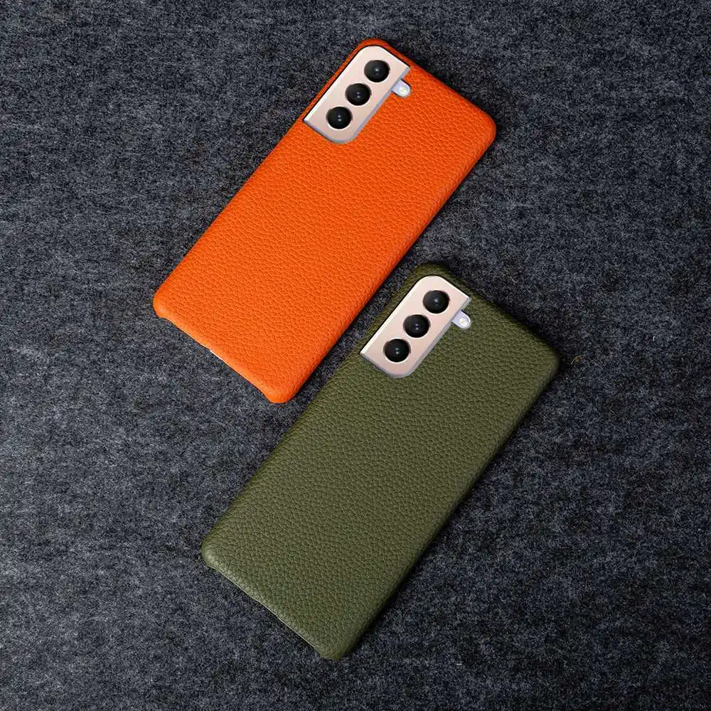 Genuine Leather Litchi Texture Protective Phone Case Cover