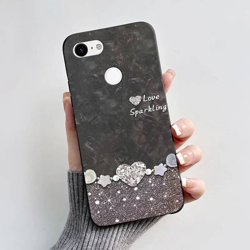 Charming Heart Cartoon Black Bumper Soft TPU Silicone Phone Case