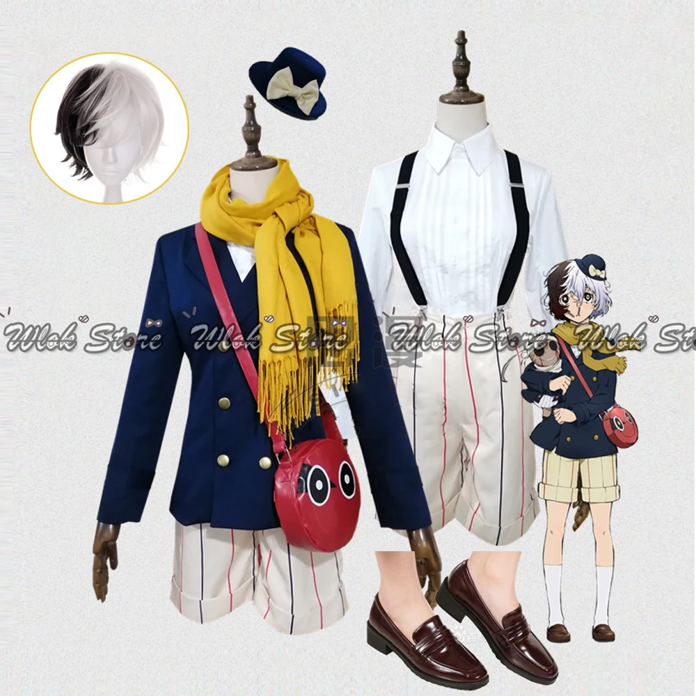 

Bungou Stray Dogs Cosplay Yumeno Kyusaku Cosplay Costume Doll Toy Hat Backpack Scarf Full Set Shoes Wig For Women Men Halloween