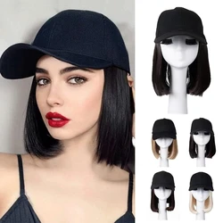Baseball Cap with Wigs Pixie Cut Bob Hair Synthetic Short Hair Hat for Women and Extensions Accessories Convenient for Daily Use