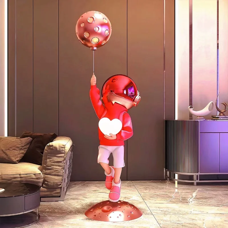 Astronaut Floor Lamp, Cartoon Ornament, Large Home Decoration for Living Room Entrance, TV Cabinet, Can Emit Light 4
