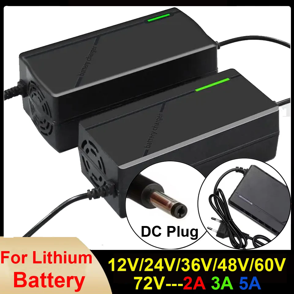 12V/24V/36V/48V/60V/72V 배터리 충전기 2A 3A 5A 리튬 배터리 팩 12.6V 29.4V 42V 54.6V 67.2V 84V 스마트 고속 충전 EU