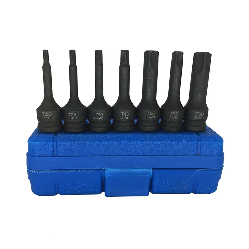 7Pcs 3/8 Bit Socket Set Impact Drill Bit Adapter H/T/M Type for Car Auto Bicycle Repair Hand Tools Power Drills Socket Wrench 4