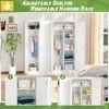 Wardrobe Closet, 72" Armoire Wardrobe Cabinet-Functional Clothes Storage with Hanging Rail, White Storage Cabinet, Metal Cabinet 2