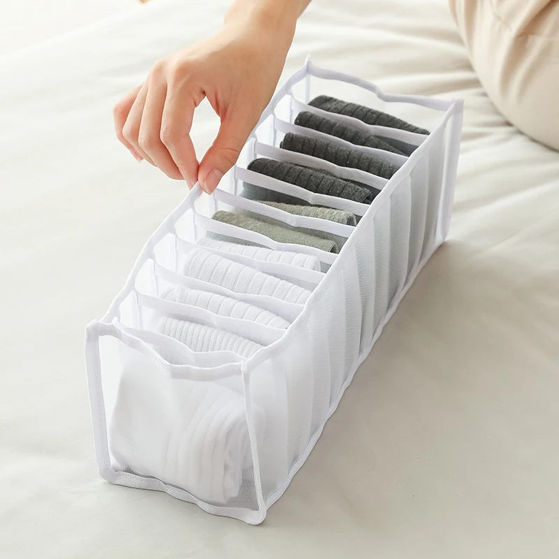 Underwear Storage Box Bra Socks Organizer 6/7/11 Grids Partition Dust-proof Foldable storage box,underwear storage organizer,underwear storage box,clothes organizer
