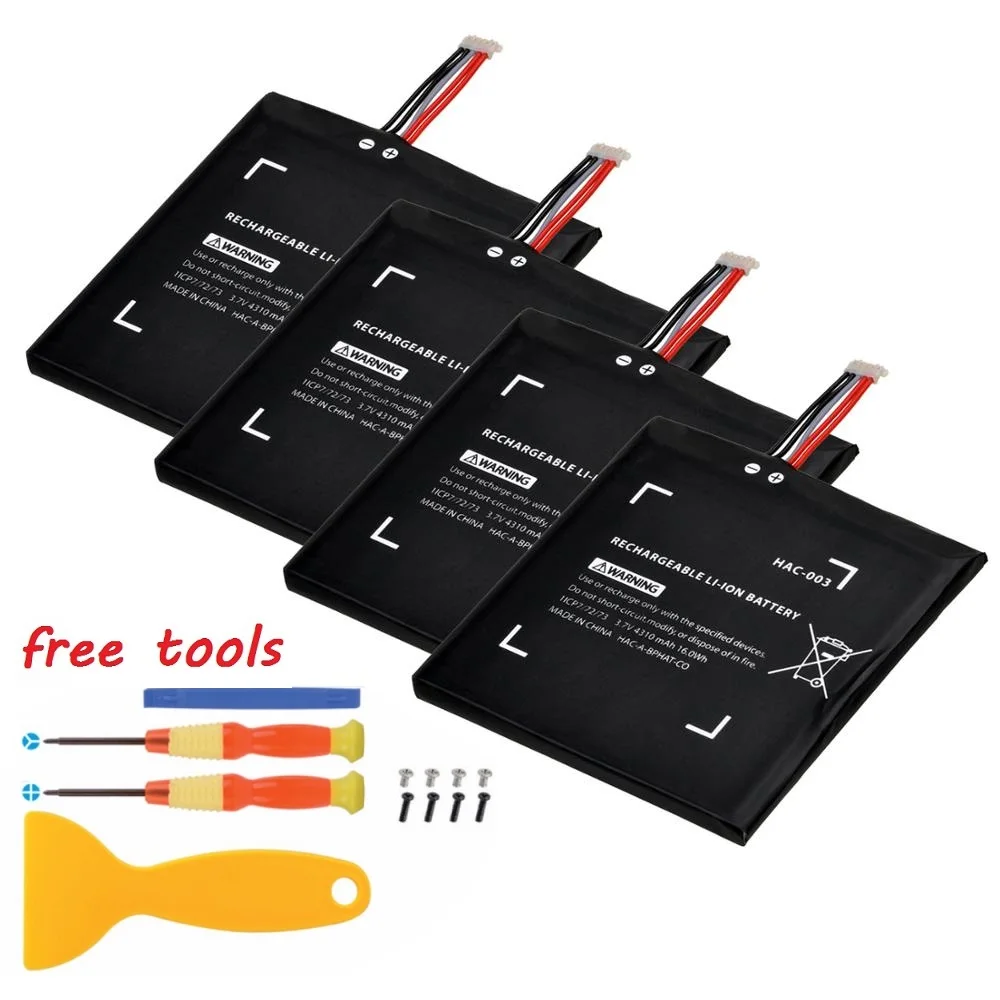 

4 шт., ремонт аккумуляторных батарей для игровой консоли Nintendo Switch 2017