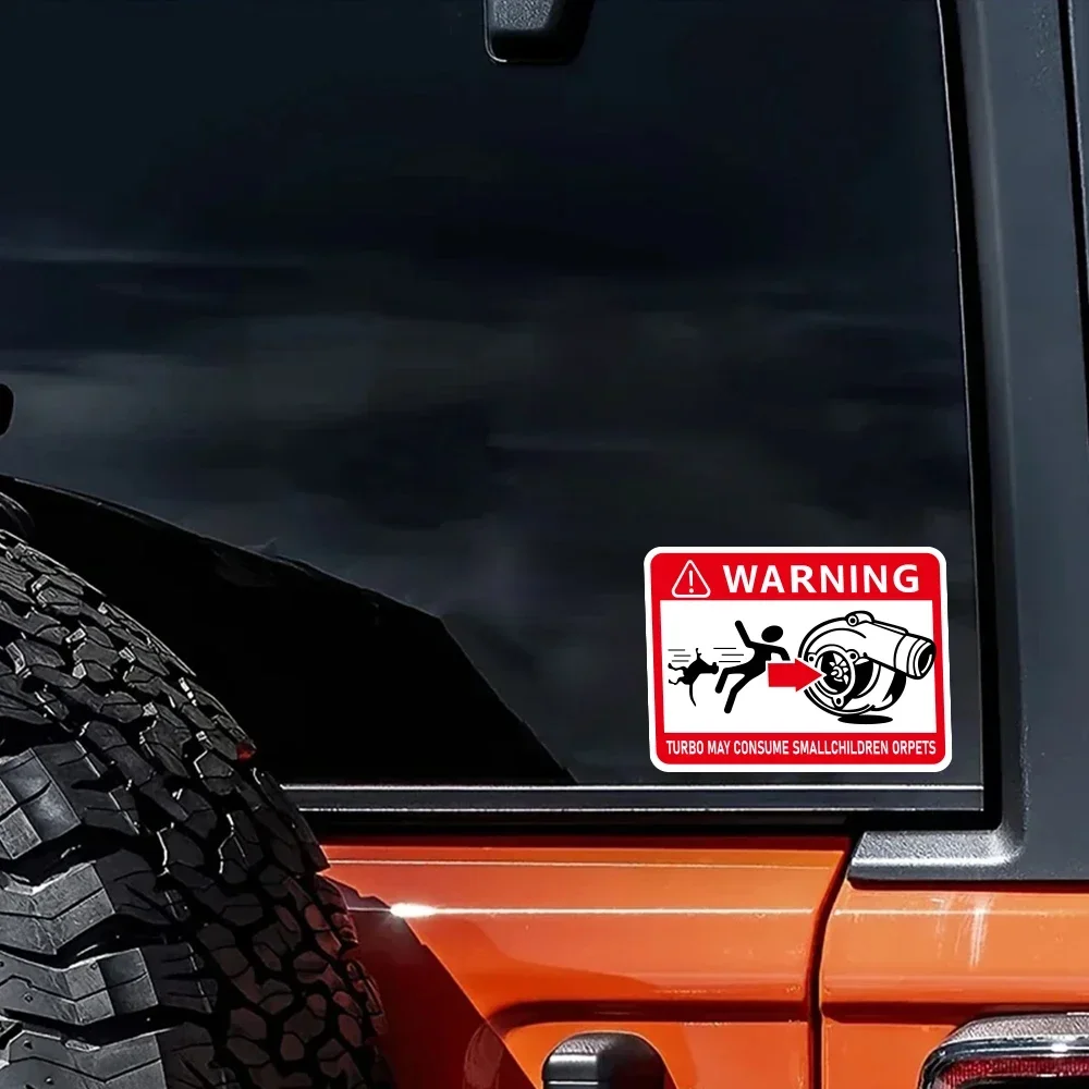 Turbo Warning Funny Car Sticker - Creative Auto Decor Vinyl Decal