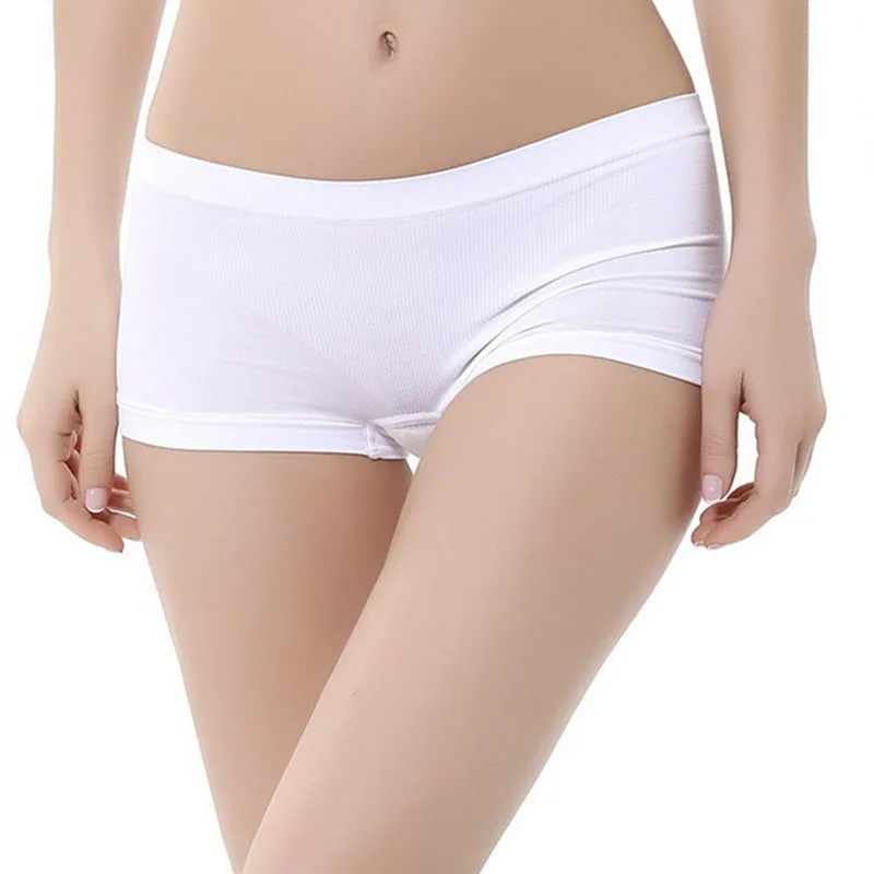 Mid-rise Seamless Women's Panties Boyshort Safety Knickers Pants Sexy Female Underwear Intimates Lingerie Girls Breathable Brief