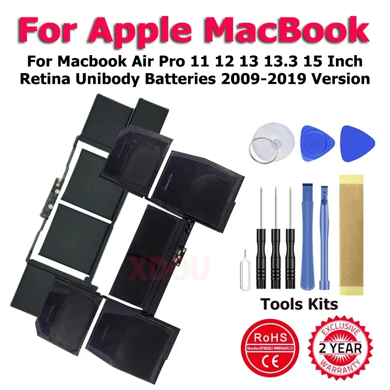 

A1953 A1527 A1965 A1406 A1331 Battery For Apple Macbook Air Pro 11 12 13 13.3 15 Inch Retina Unibody Batteries 2009-2019 Version