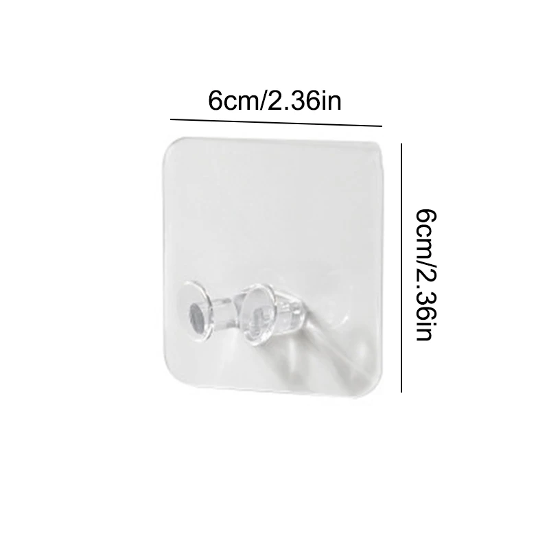 Power Plug Bracket 20/40PCS Hook Tidy Hanging Rack PVC Wall Hook Strong Adhesion Seamless Transparent Waterproof Kitchen Bathroo