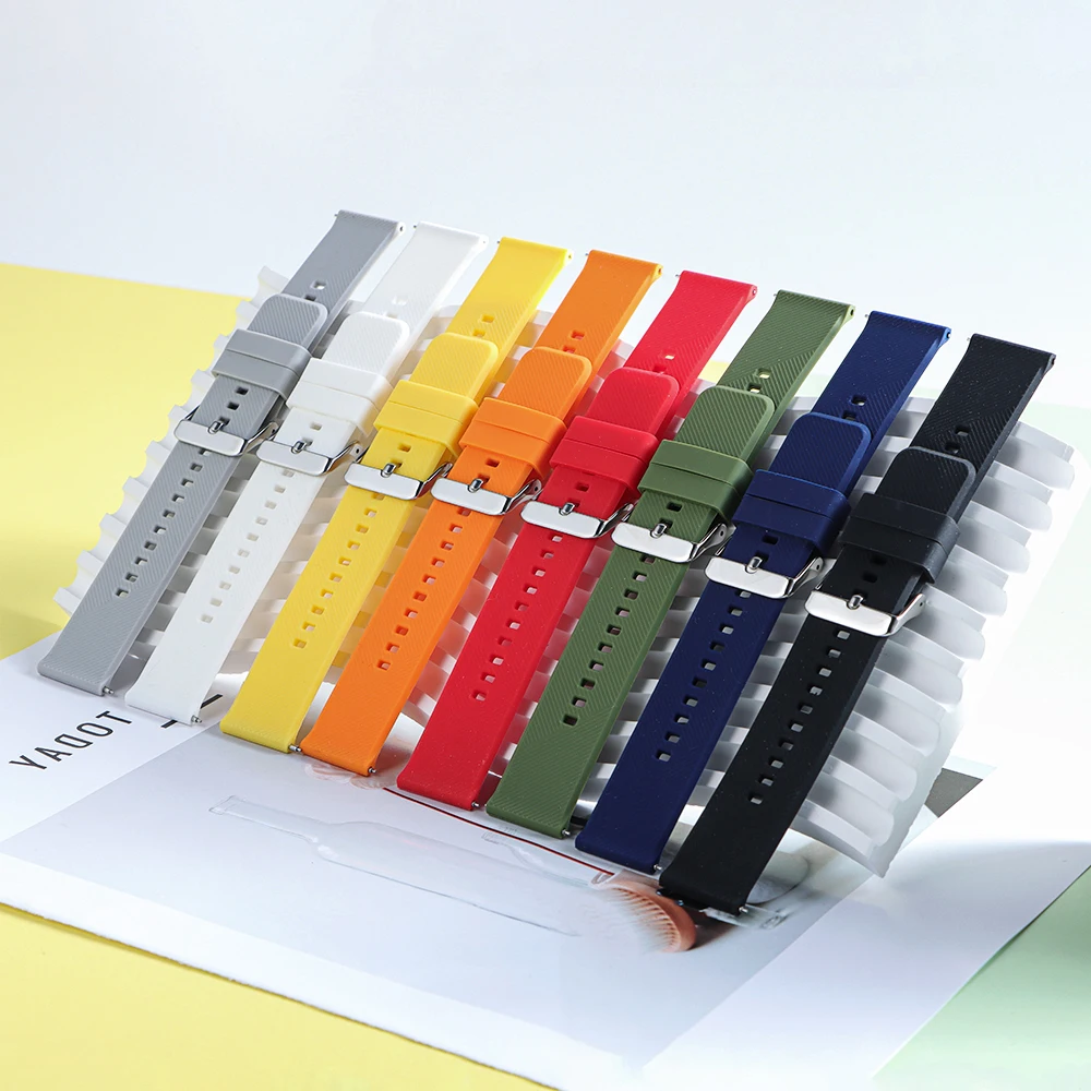 Versatile Silicone Quick Release Watch Strap - Soft Rubber Bracelet, 18-20mm