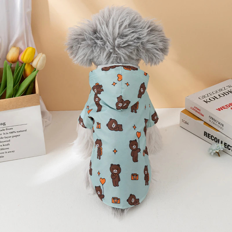 כלב גשם מעיל קיץ אופנה שרוול קצר כלב בגדים עמיד למים גור מעיל פרווה כלב גשם מעיל