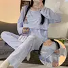 New Monthly Clothing 2-Piece Spring And Autumn Maternity Pajamas Summer Breastfeeding Suit Breastfeeding Pajamas Homewear 1