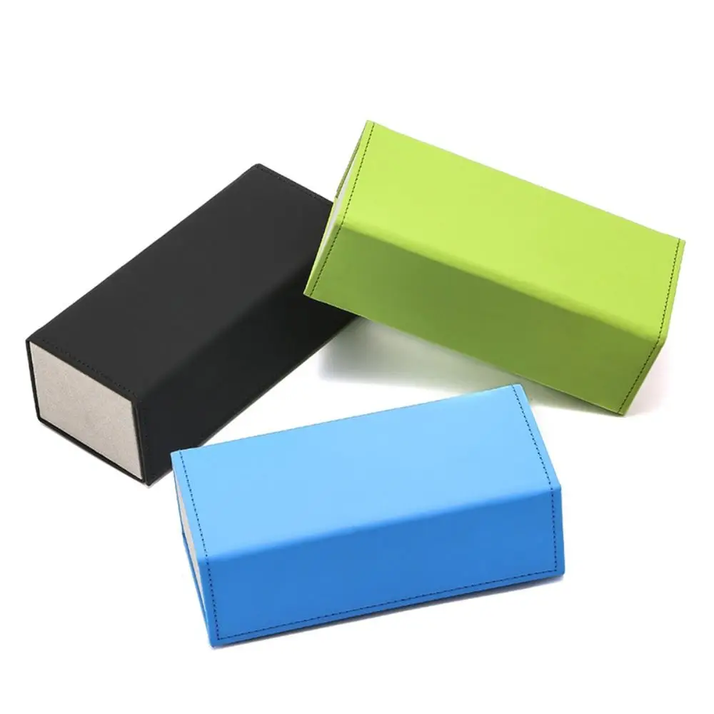 

Portable Glasses Box Spectacle Case PU Leather Storage Box Anti Pressure Four Corner Folding Eyeglass Case