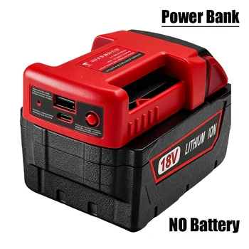 NUOVO caricabatterie Power Bank per batteria al litio Milwaukee 18V con USB con tipo C per la ricarica del telefono cellulare portatile (NO batteria)