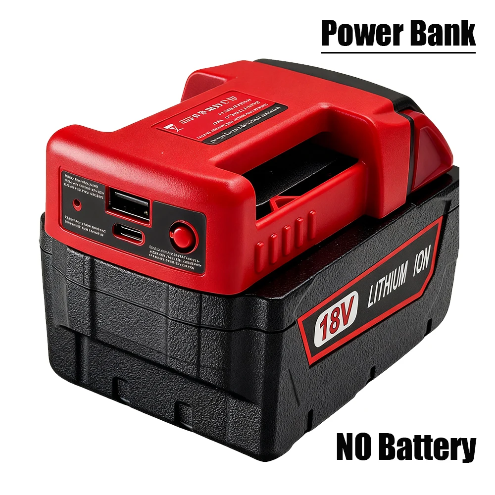 Milwaukee 18V Lityum Pil için YENİ Güç Bankası Şarj Cihazı, Dizüstü Bilgisayar Cep Telefonu Şarjı için USB ve Tip-C ile (Pil YOK)