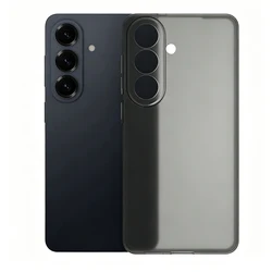 Candy Color Soft Silicone Ultra - Thin Matte Frosted Translucent Case - Galaxy S23+ (Transparent black)