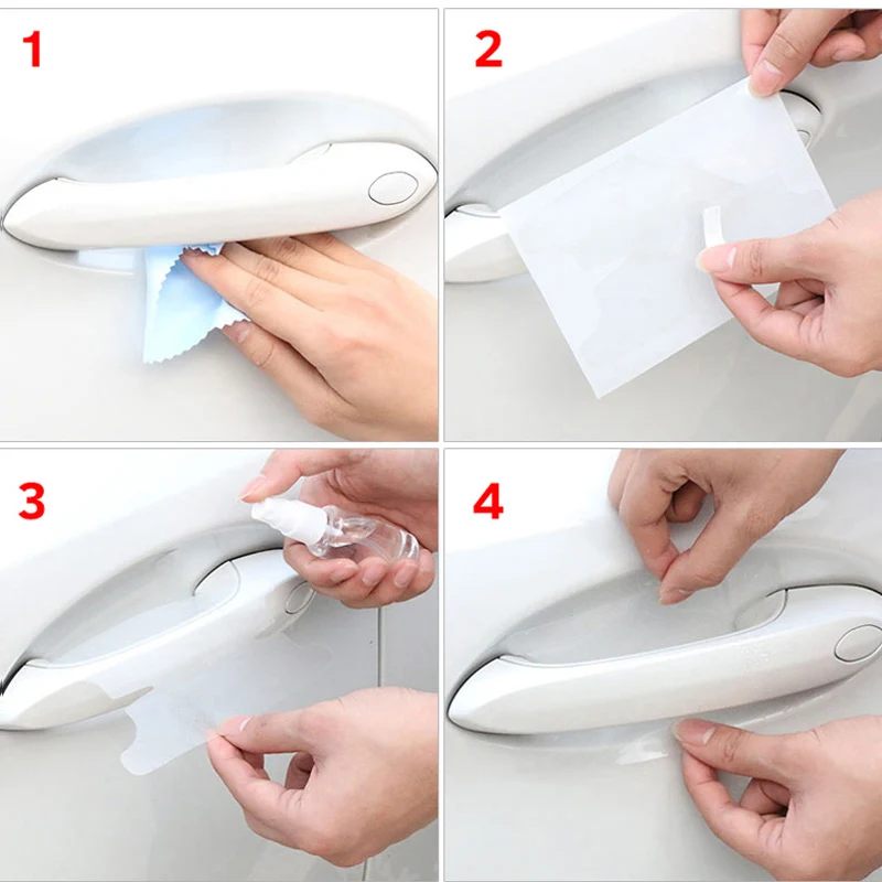 알파 로메오 4C 159 166 스파이더 줄리아 156 147 GT용 8개 자동차 도어 핸들 스티커 TPU 보호 필름 데칼 액세서리